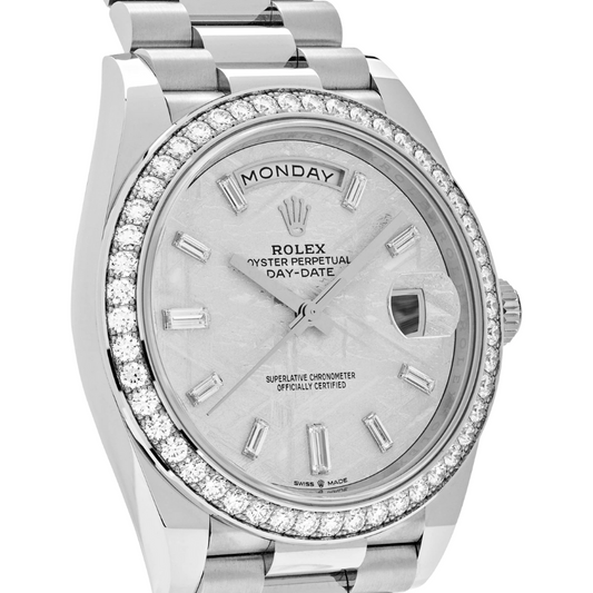 Rolex day-date white gold meteorite