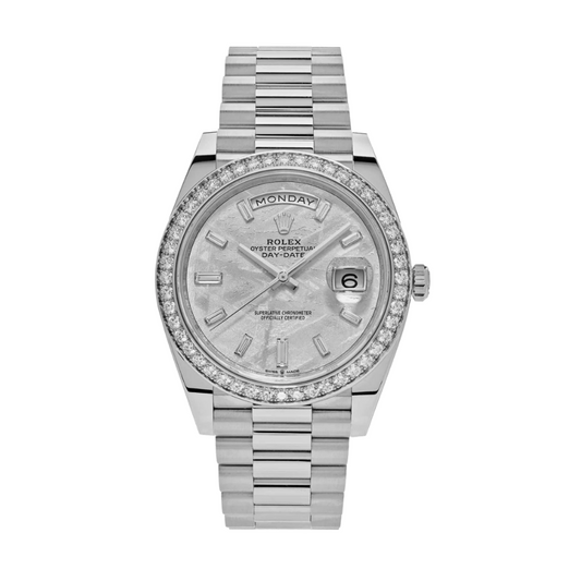 Rolex day-date white gold meteorite